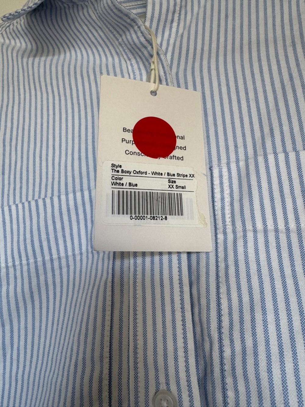 NWT! | EVERLANE Women’s The Boxy Oxford in White / Blue Stripe | Size XXS - Picture 13 of 16